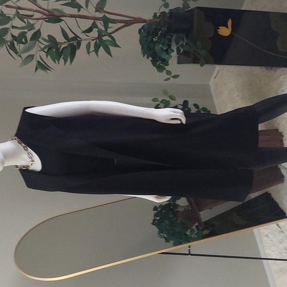 H By Halston black open vest knee length - Picture 1 of 5